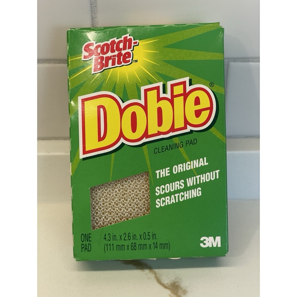 Vintage Dobie Scotch-Brite Cleaning Pad Scouring 3M Gentle‎ 1 Pad New Old Stock